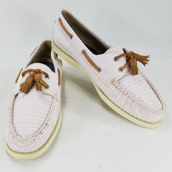 Sperry Shoes - Sperry Top Sider Womens Pink Fabric Loafer Shoes